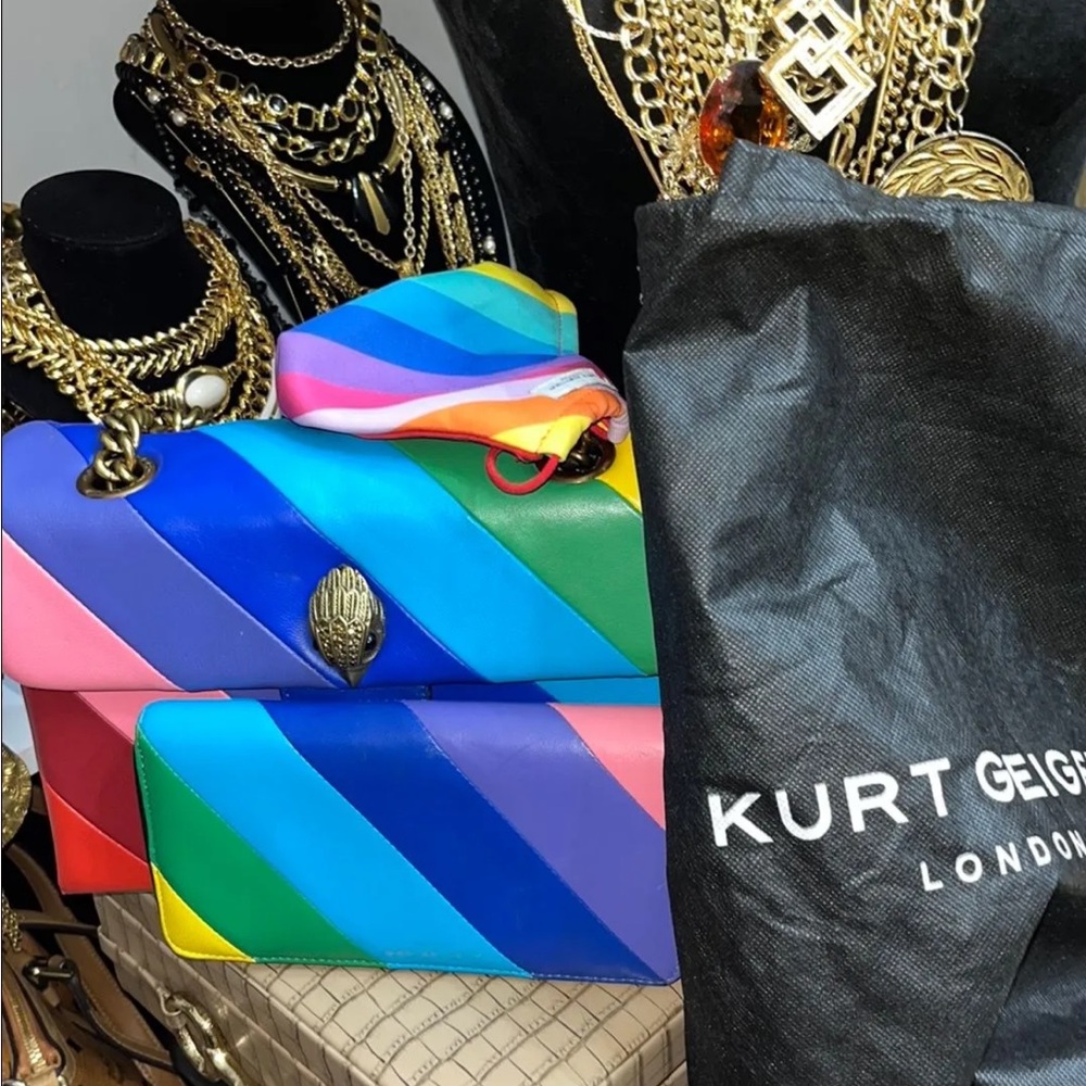 Kurt Geiger Multicolor Striped Shoulder Bag set